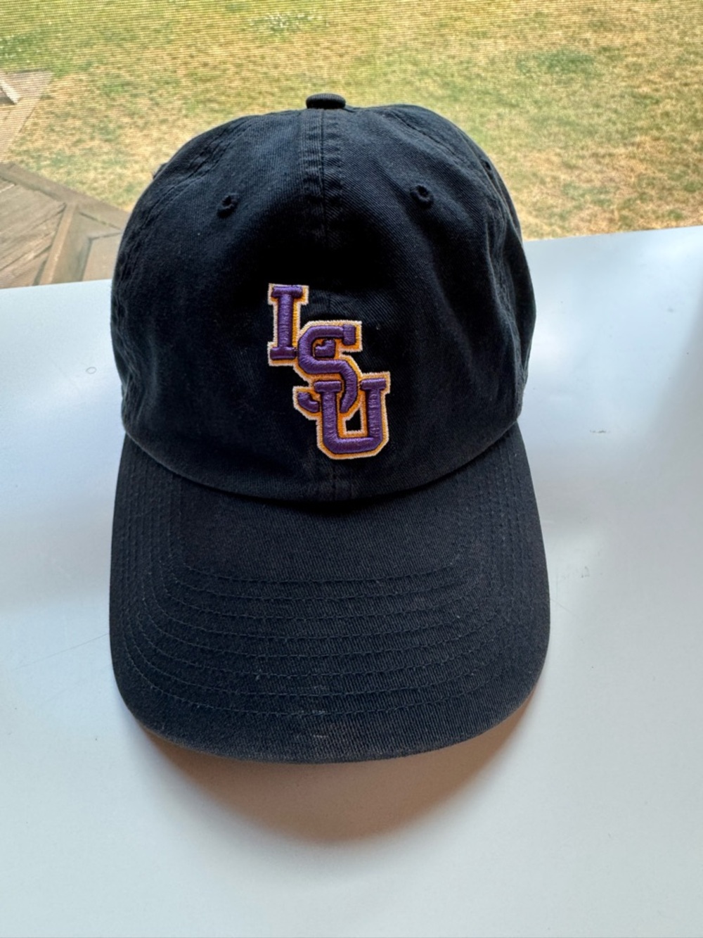 LSU 47 Navy Clean Up Cap with Purple & Gold LSU Tab